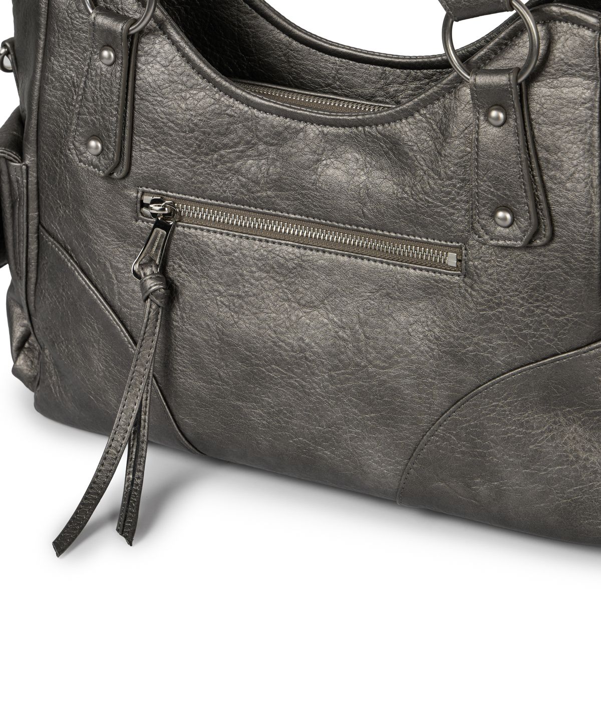 이우가마카라스(IUGAMAKARAS) Studded Leather Shoulder Bag (Silver)