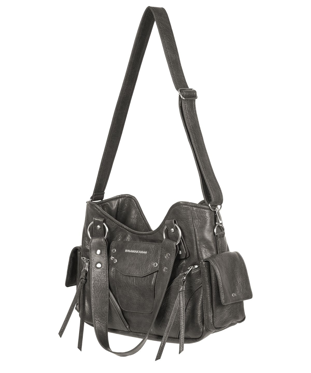 이우가마카라스(IUGAMAKARAS) Studded Leather Shoulder Bag (Silver)