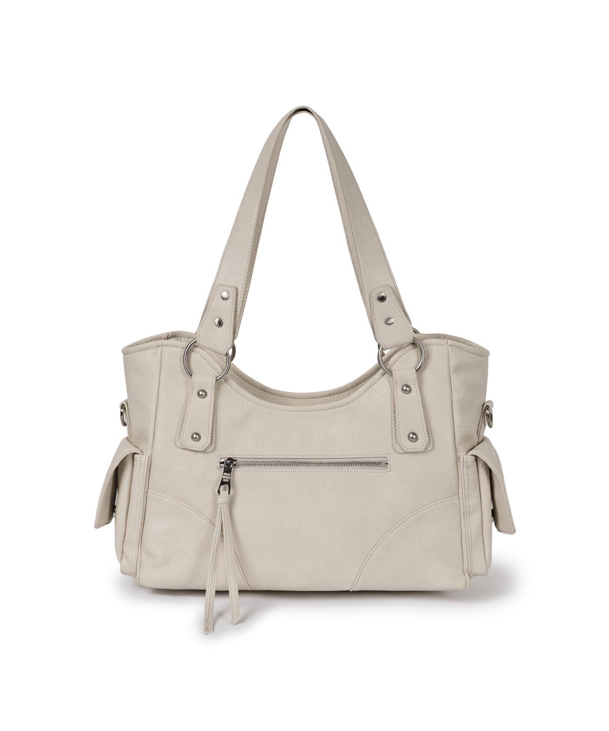 이우가마카라스(IUGAMAKARAS) Studded Leather Shoulder Bag (Cream)
