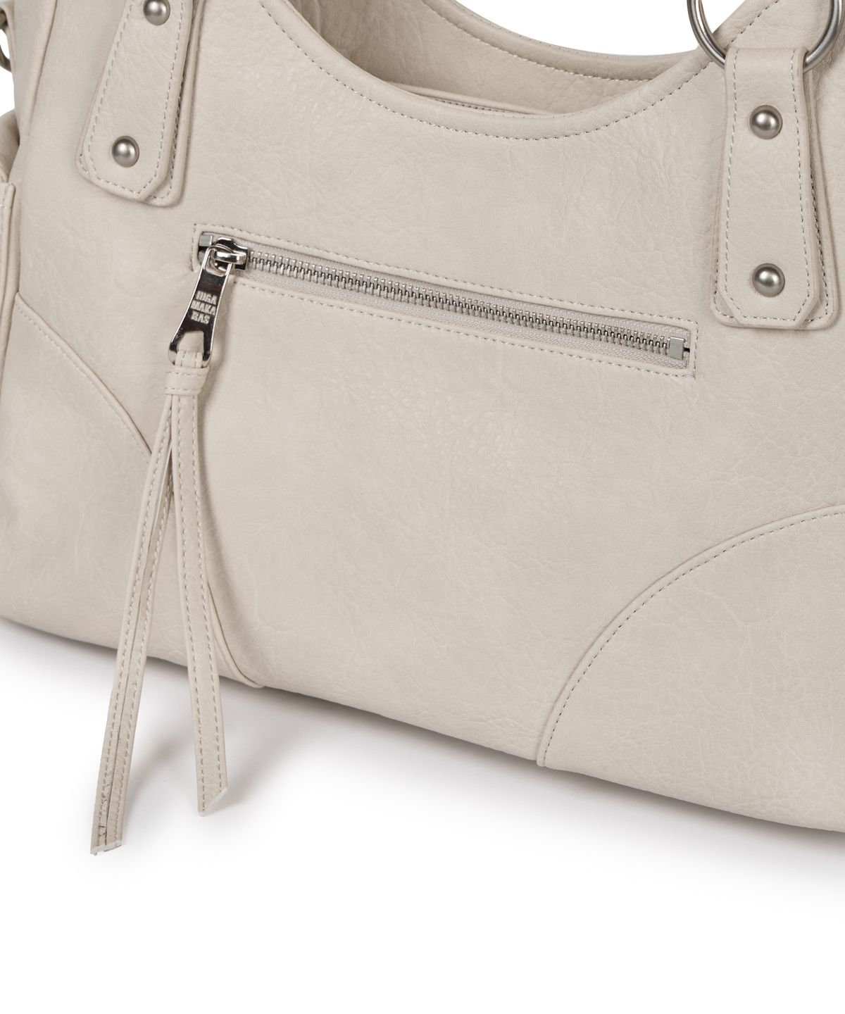 이우가마카라스(IUGAMAKARAS) Studded Leather Shoulder Bag (Cream)