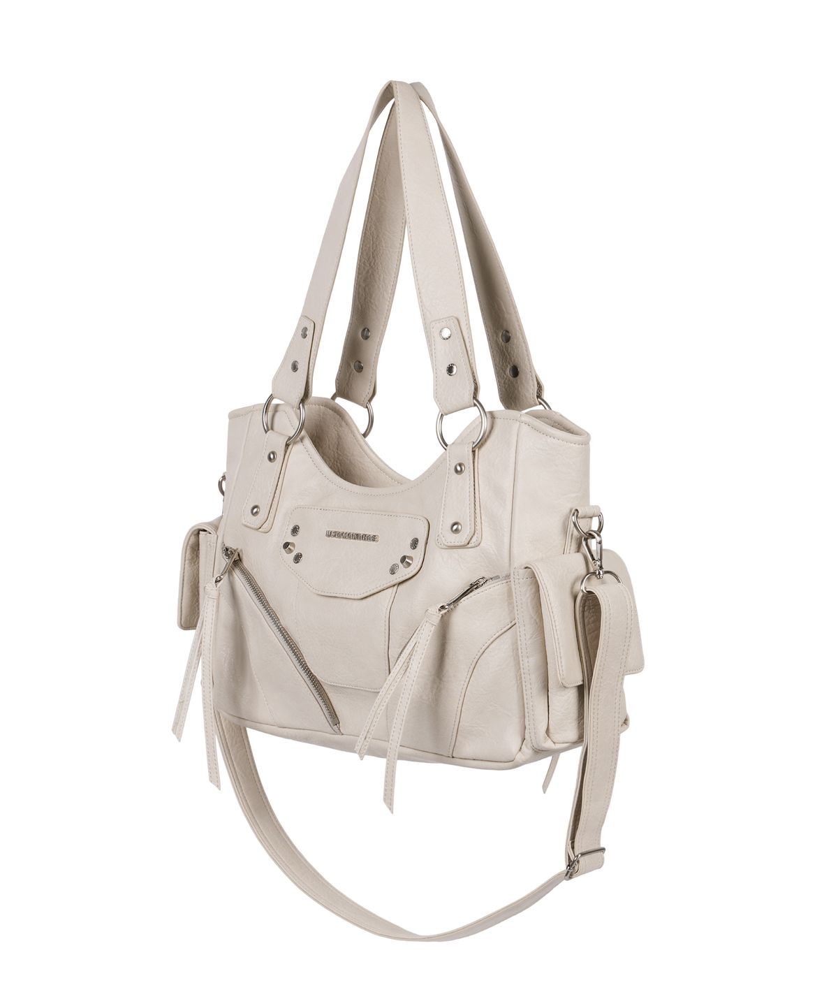 이우가마카라스(IUGAMAKARAS) Studded Leather Shoulder Bag (Cream)