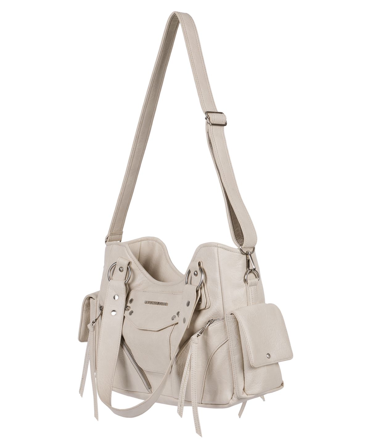 이우가마카라스(IUGAMAKARAS) Studded Leather Shoulder Bag (Cream)
