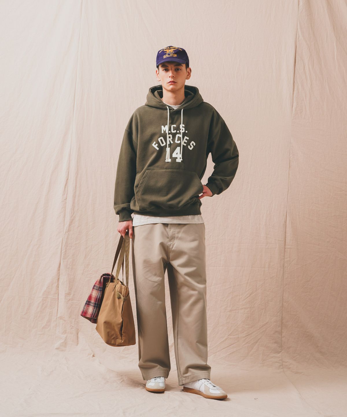 퍼스텝(PERSTEP) 마린 후드 카키 BJHD4682