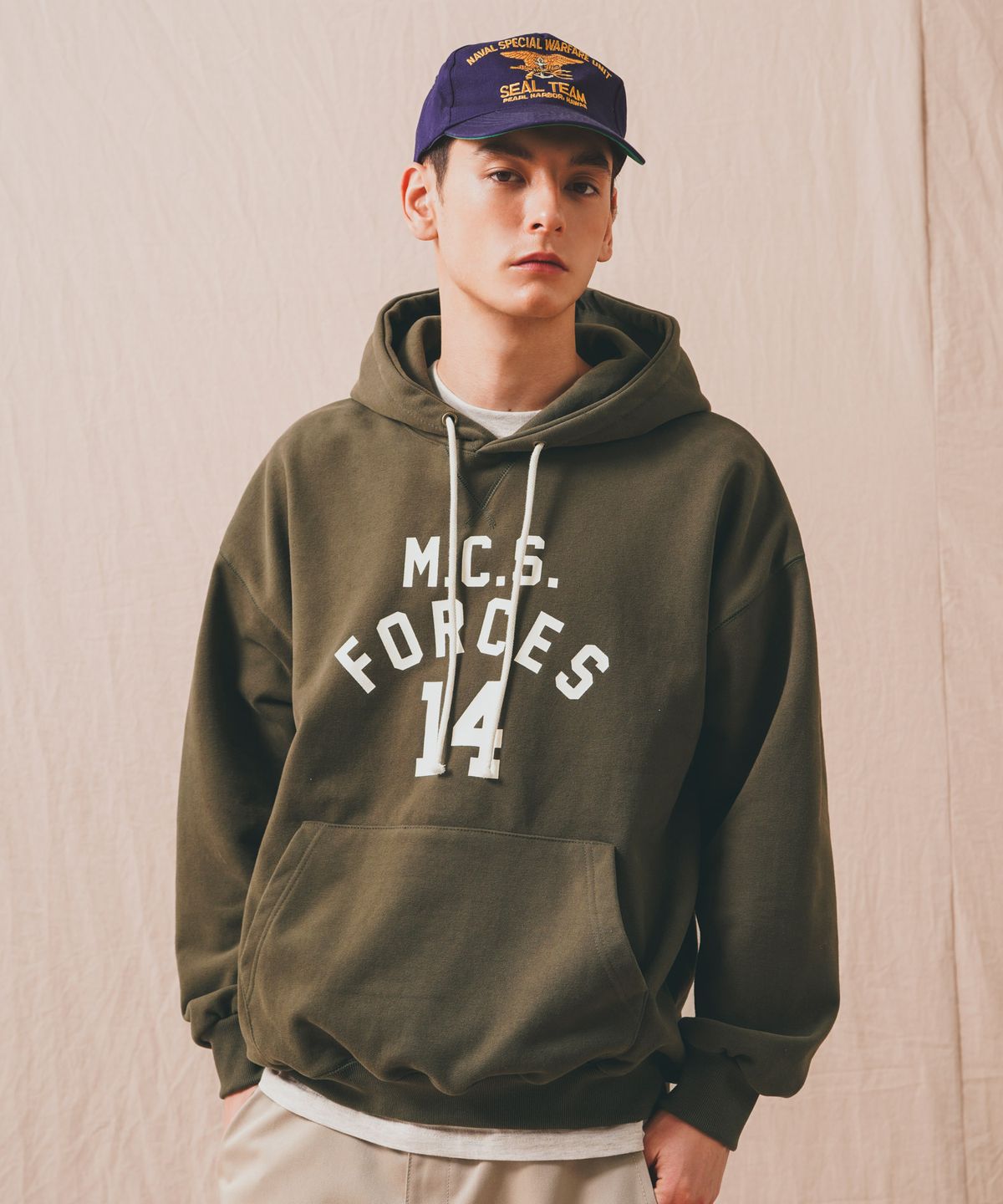 퍼스텝(PERSTEP) 마린 후드 카키 BJHD4682