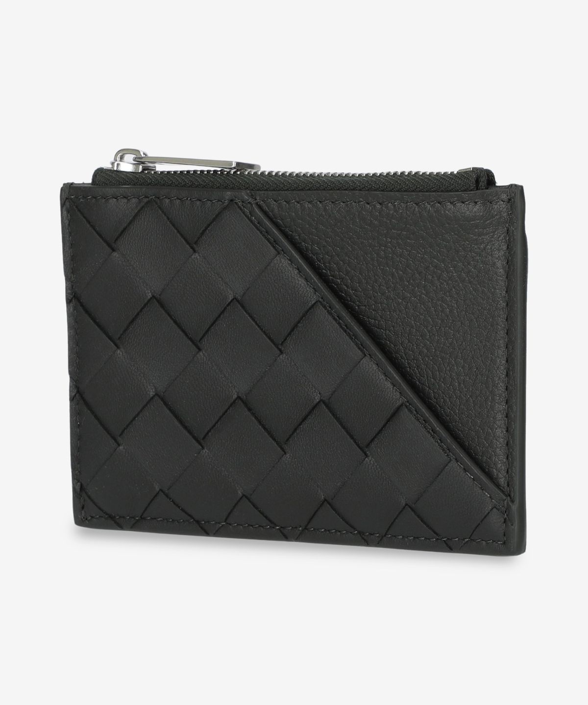 보테가베네타(BOTTEGA VENETA) 인트레치아토 사선형 지퍼 카드 홀더 - 다크그린 / 818107V57M23009