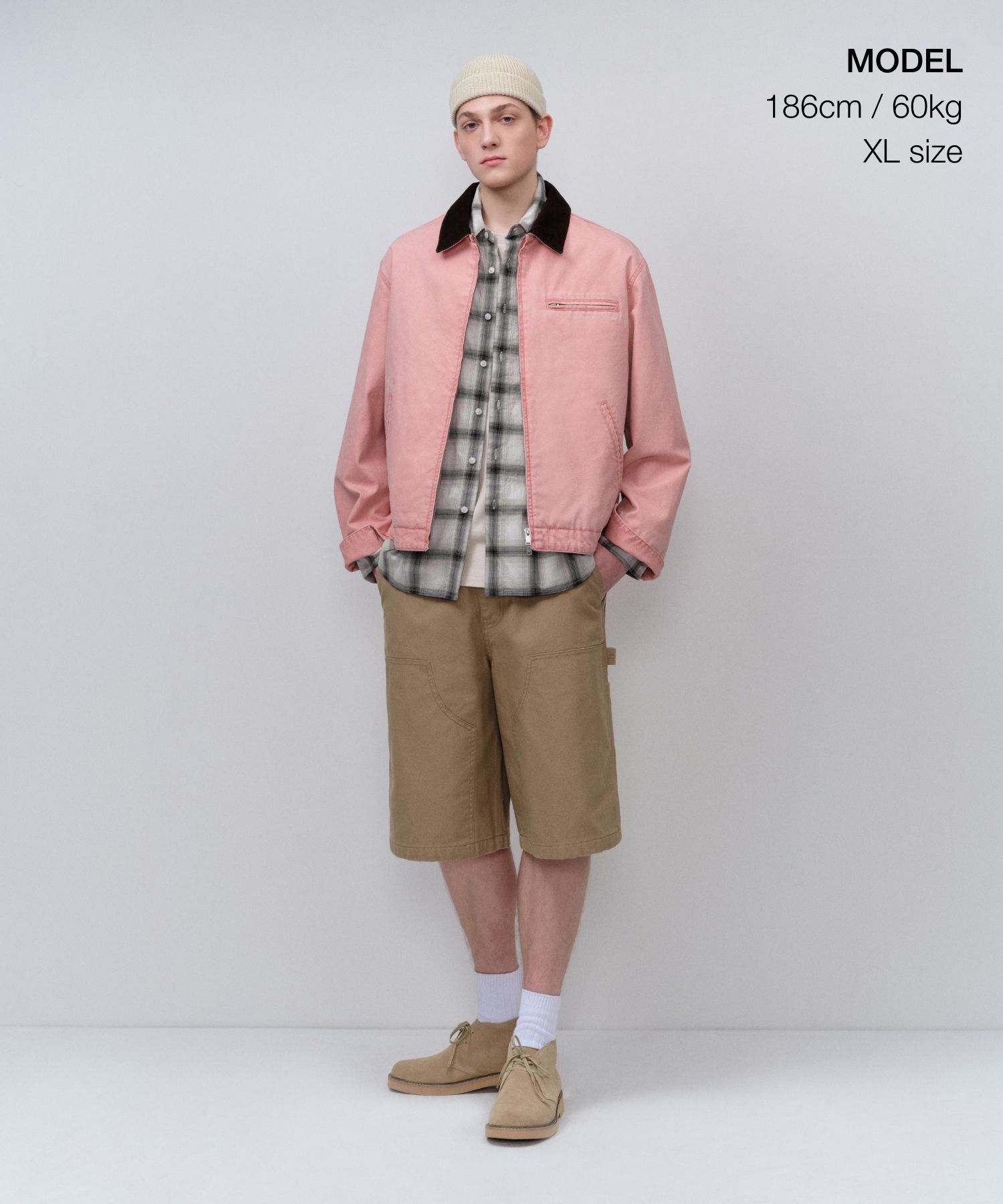 MUSINSA | MUSINSA STANDARD Pigment Canvas Work Jacket [Desert Pink]