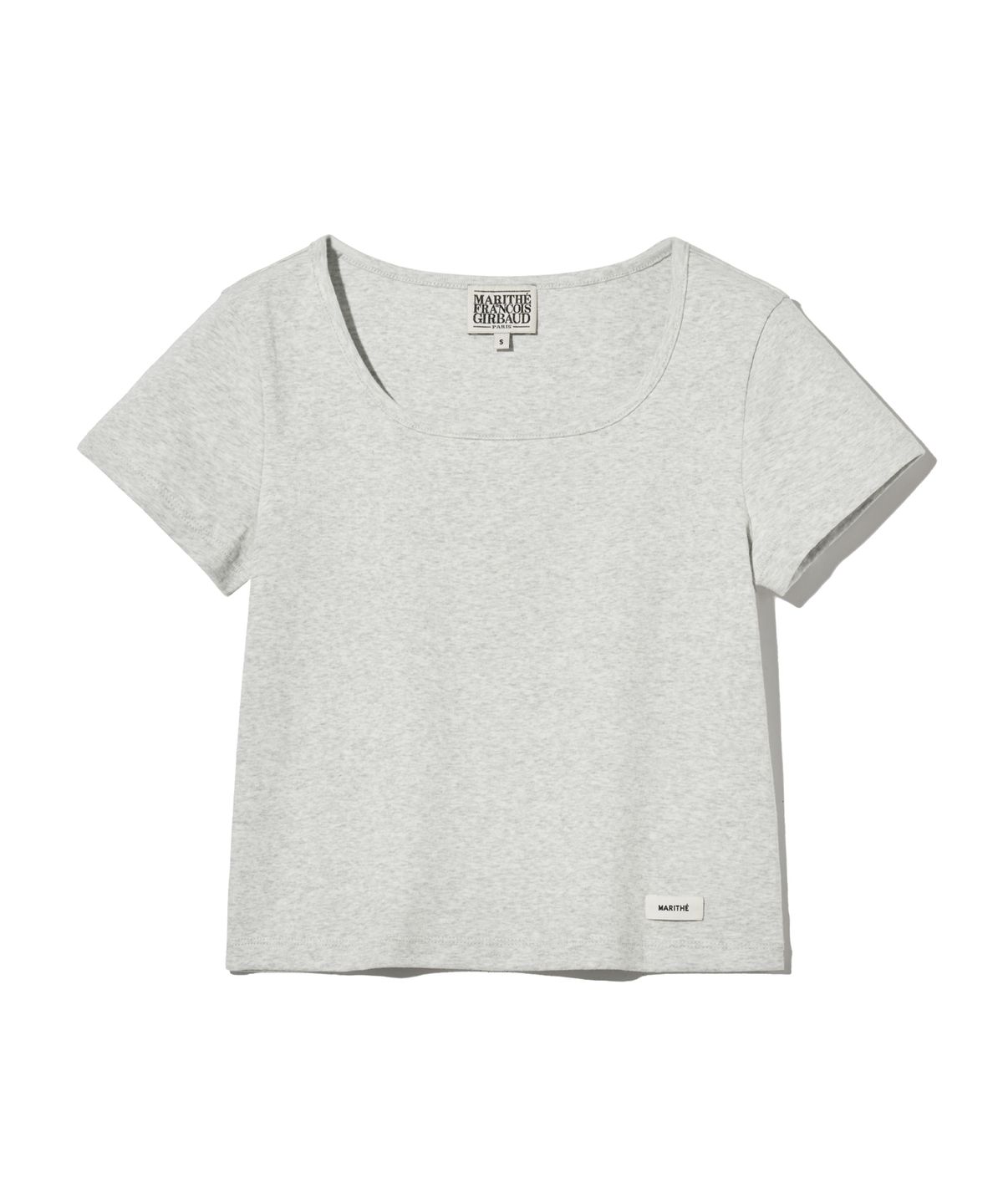 마리떼 프랑소와 저버(MARITHÉ + FRANҪOIS GIRBAUD) W BASIC CROP TEE light heather gray