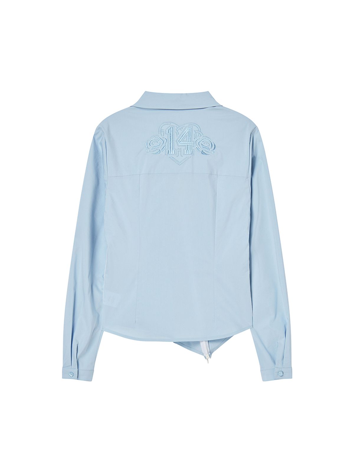 엔와이엑스엑스(NYXX) ASYMMETRY ZIPPER SHIRTS SKY BLUE