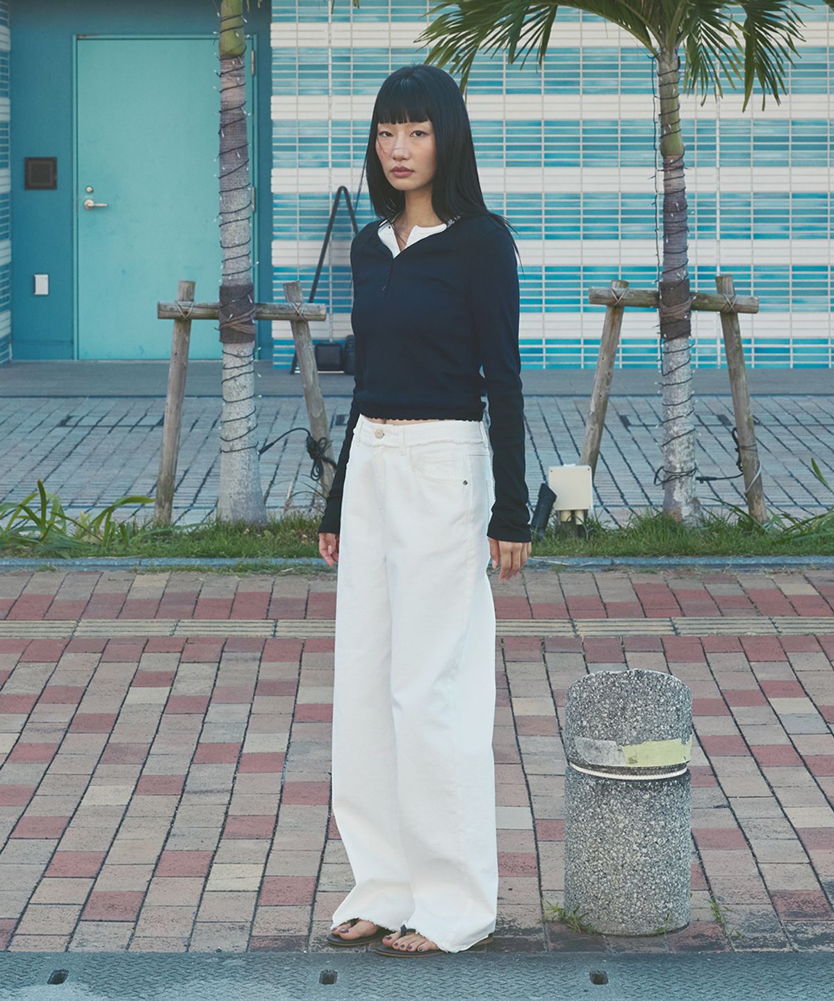 애프터아워즈(AFTERHOURS) RAW CUT DENIM PANTS (WHITE)