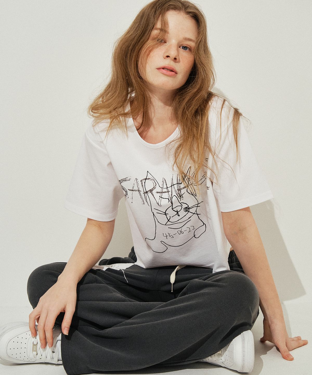 사라나기(SARANAGI) SE0525-CROP T-SHIRT(white)