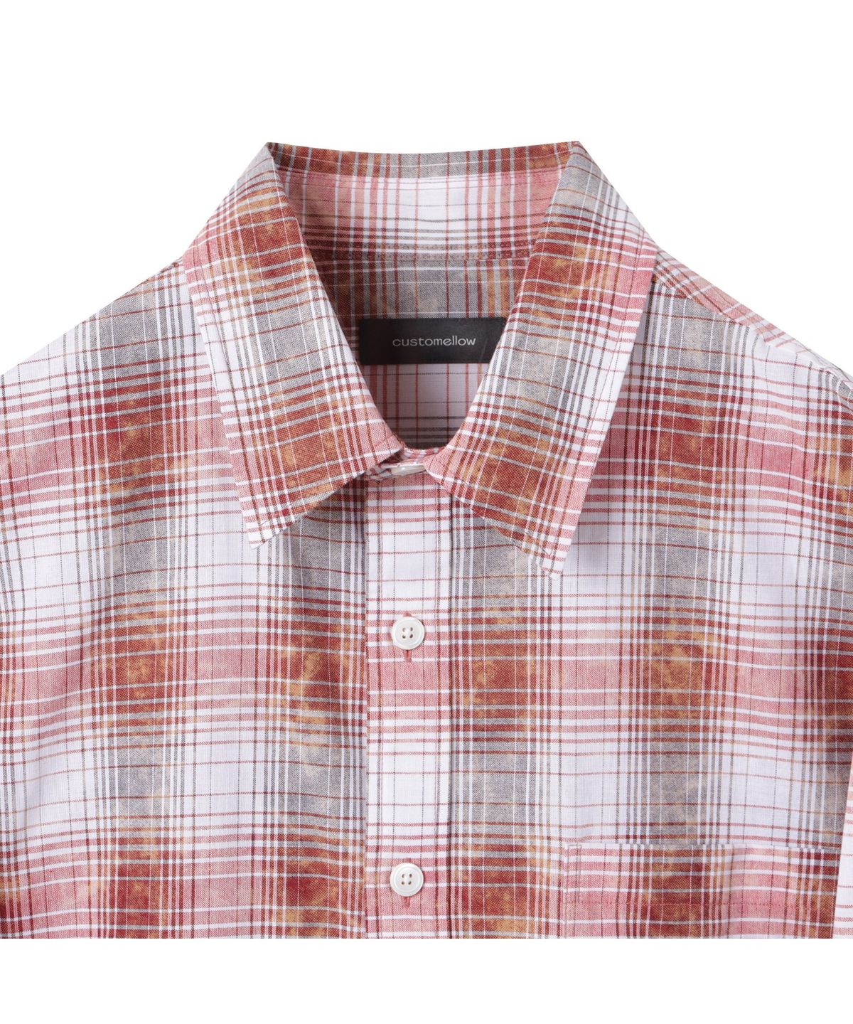 커스텀멜로우(CUSTOMELLOW) Red Vintage Dyed Check Shirt_CWSAM25214REX