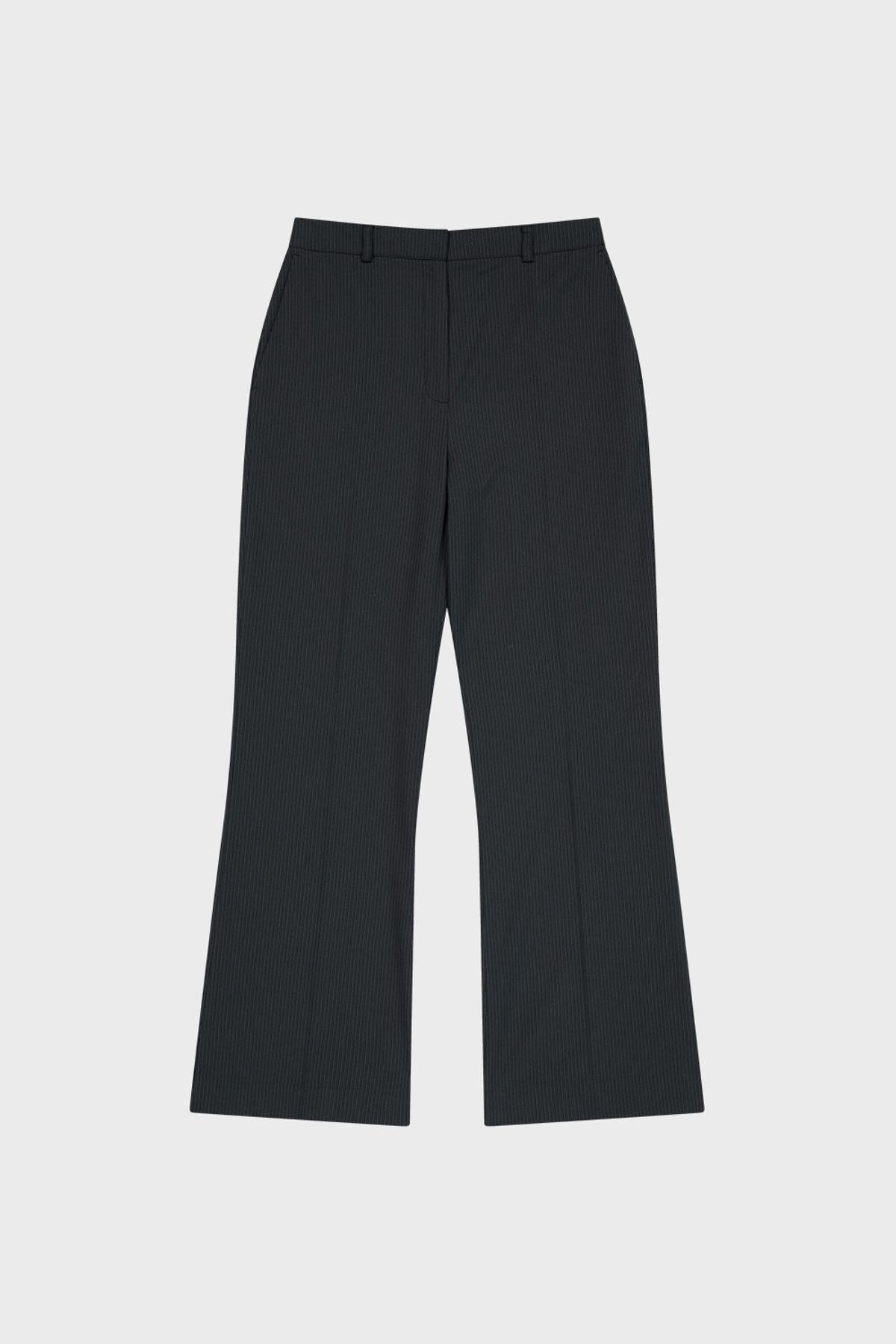 애프터아워즈(AFTERHOURS) SIDE SLIT SEMI BOOTS CUT SLACKS (STRIPE)