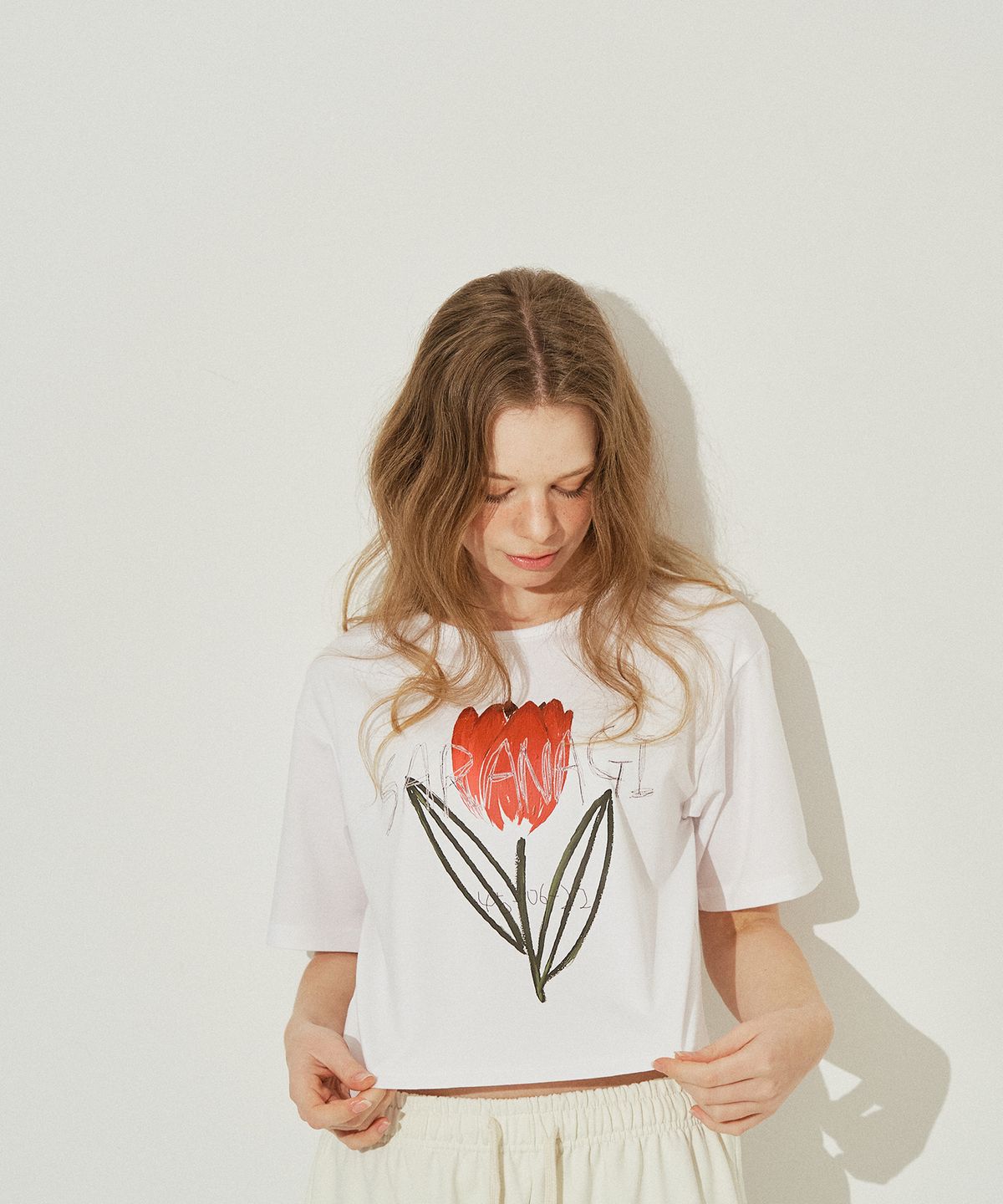 사라나기(SARANAGI) SE0526-CROP T-SHIRT(white)