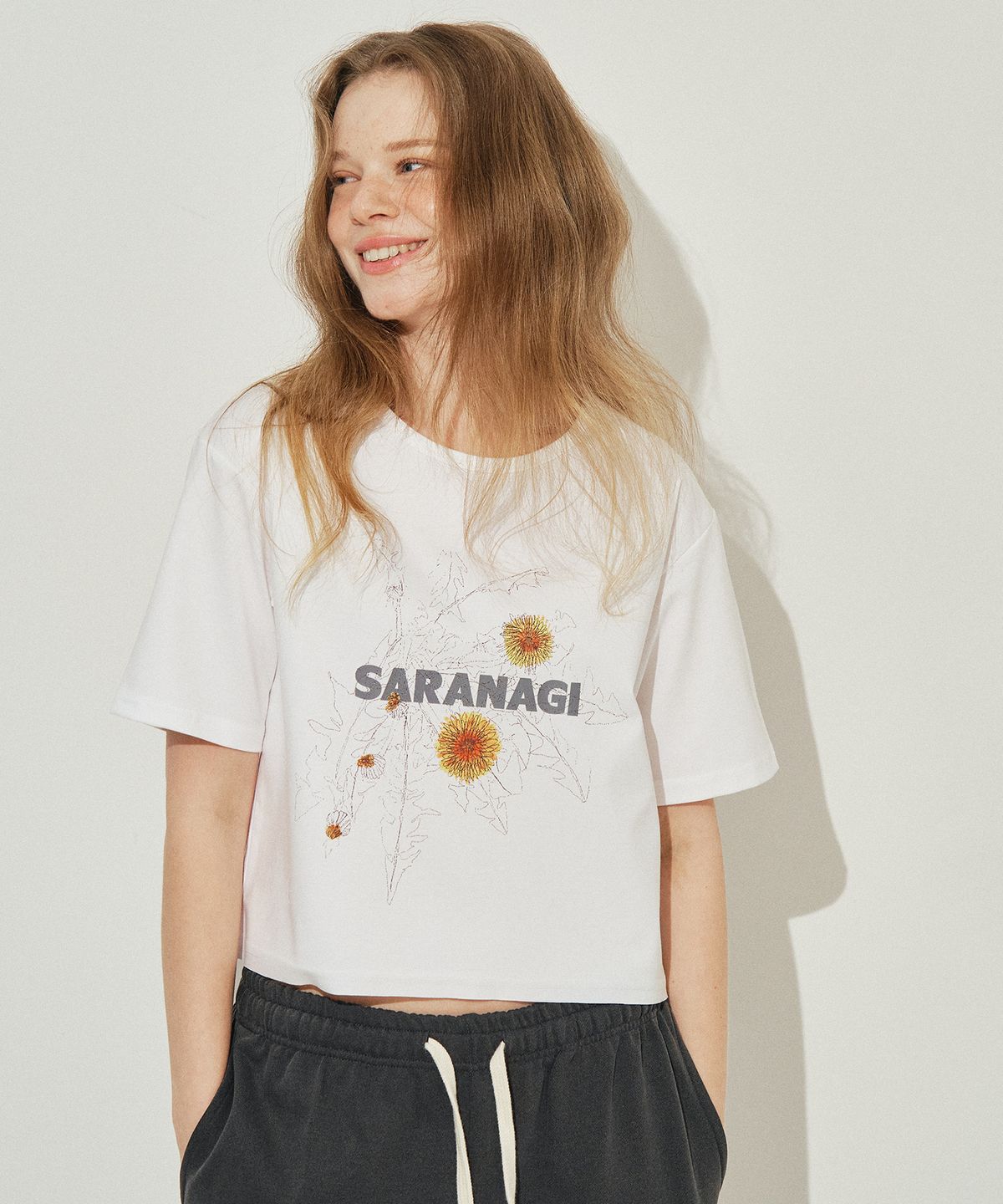 사라나기(SARANAGI) SE0527-CROP T-SHIRT(white)