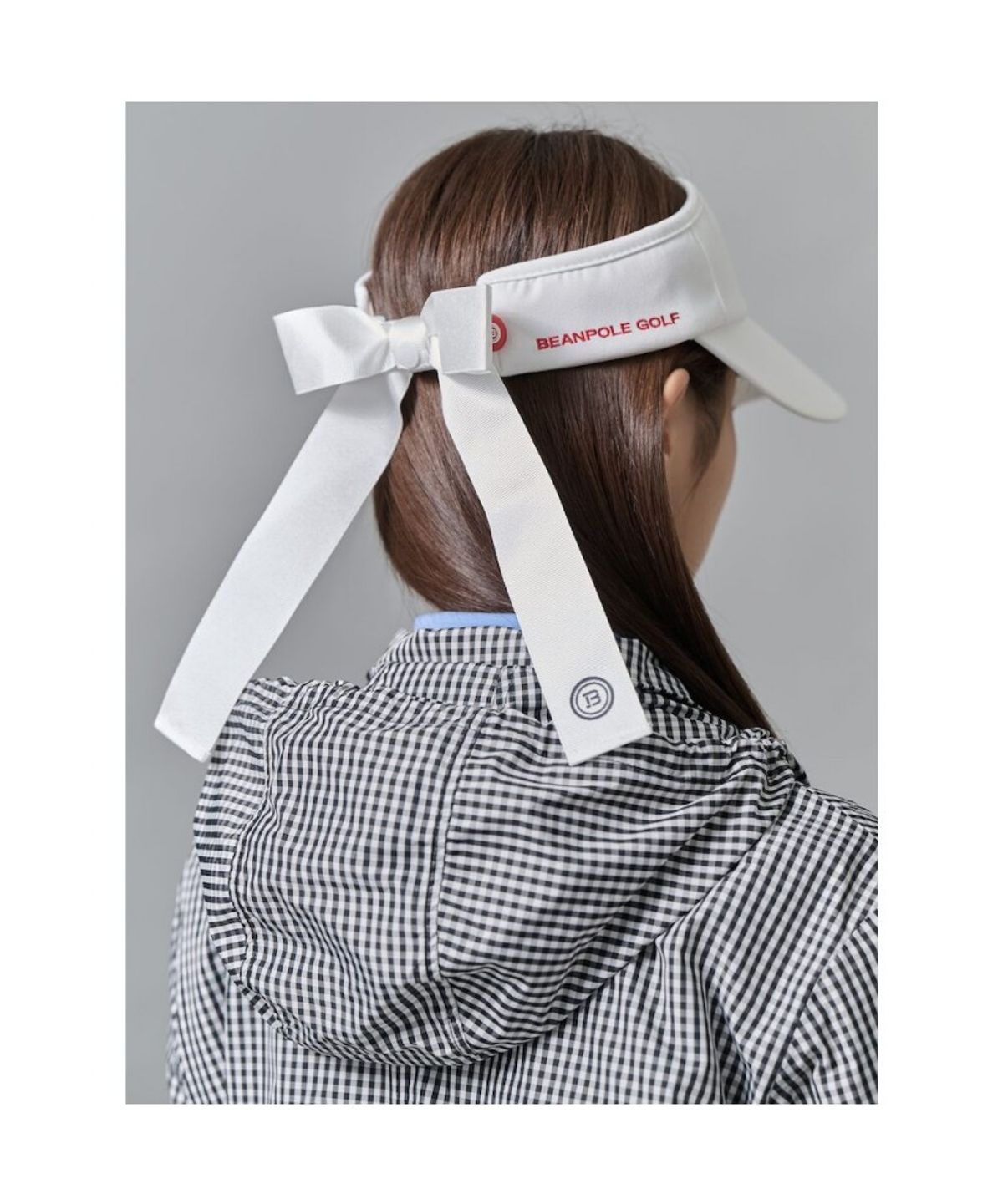 빈폴 액세서리(BEANPOLE ACCESSORY) 여성 스트라이프 포인트 썬바이저 - 화이트