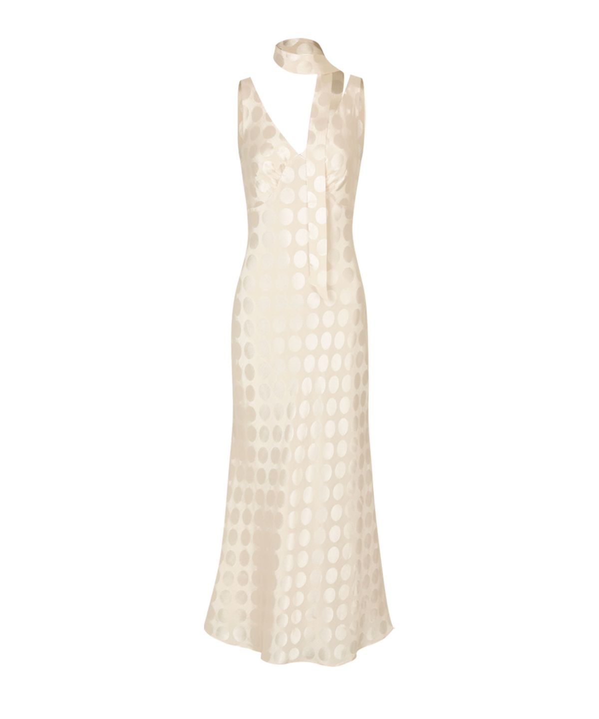 루루서울(LOULOUSEOUL) Pearl Dot Dress  (Scarf Set / Ivory)