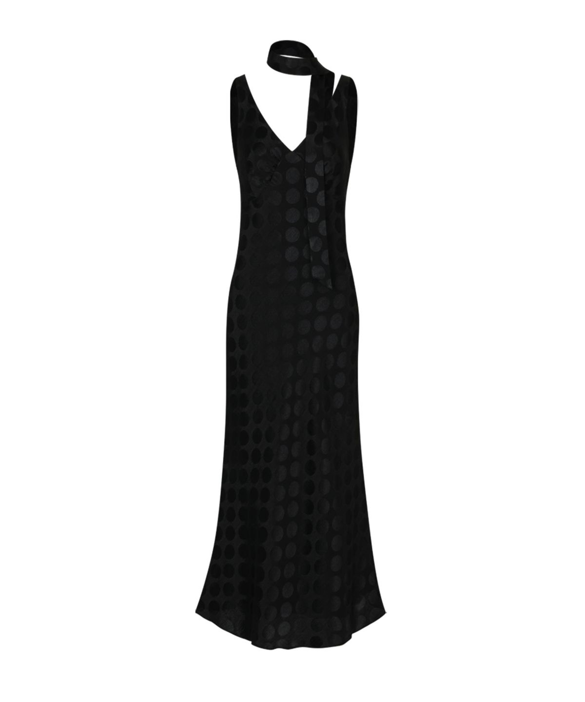 루루서울(LOULOUSEOUL) Pearl Dot Dress  (Scarf Set / Black)