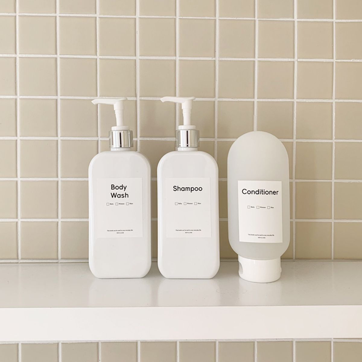 뉴앤룩(NEWNLOOK) [3pack]휴대용 화이트 리필 여행용 공병 3개
