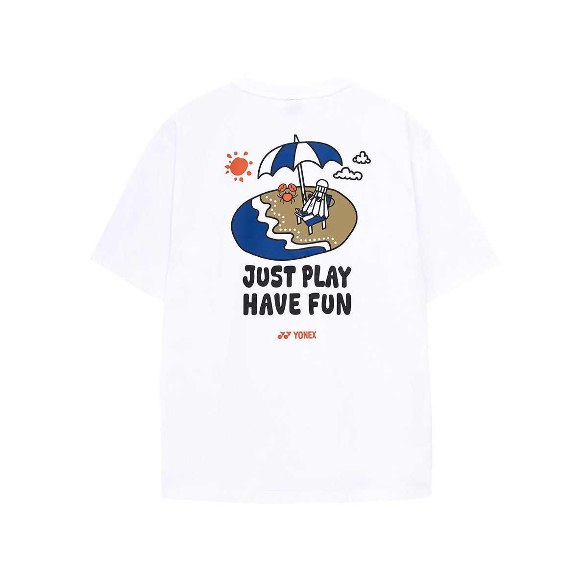 요넥스(YONEX) 251TS041U 화이트 남녀공용 셔틀콕 그래픽 반팔 티셔츠