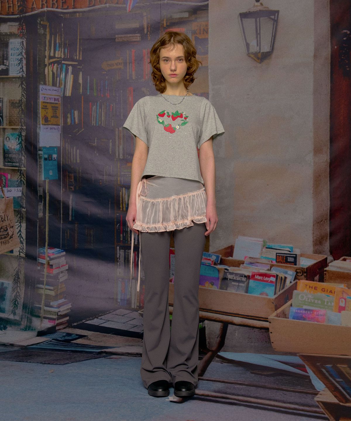 루루서울(LOULOUSEOUL) Layered Basic Pants (Mocha Gray)