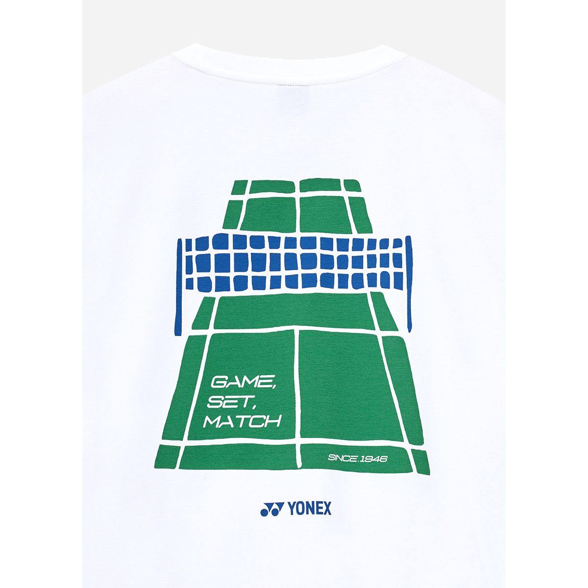 요넥스(YONEX) 251TS042U 화이트 남녀공용 코트 드로잉 반팔 티셔츠