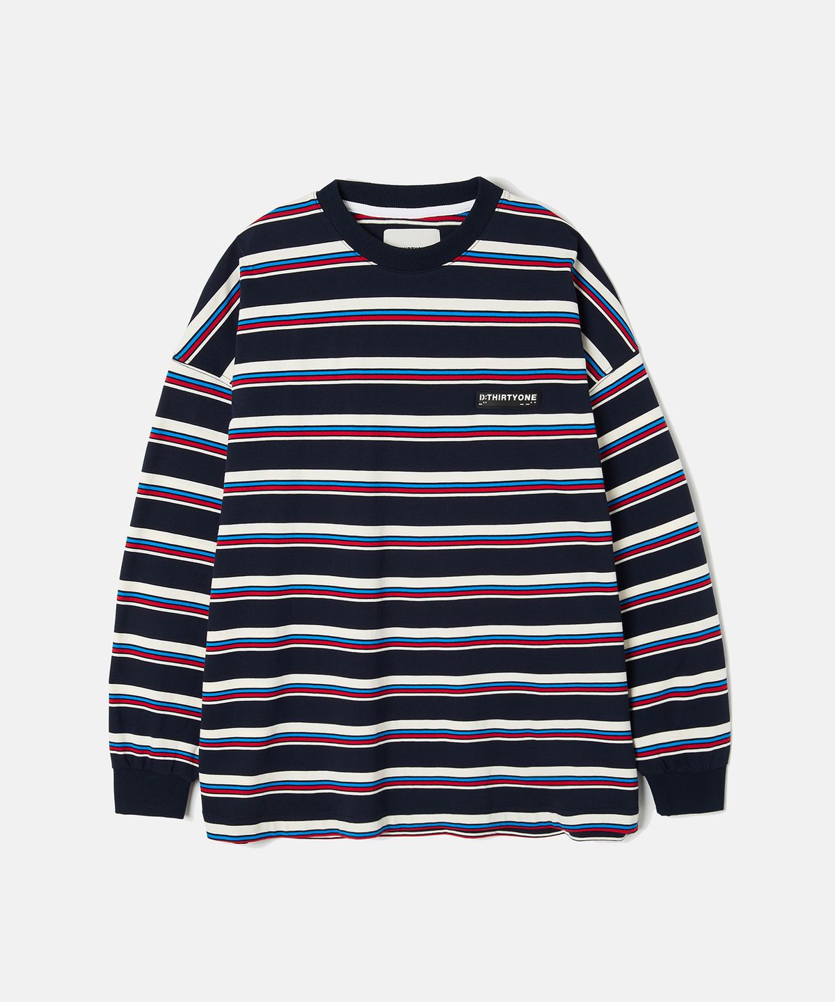 디써티원(DTHIRTYONE) (WOMAN) Multi Stripe Long-Sleeved T-Shirt (Navy)