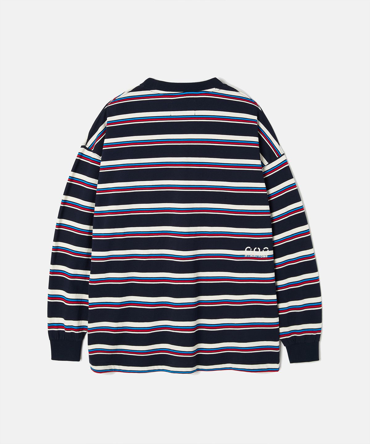 디써티원(DTHIRTYONE) (WOMAN) Multi Stripe Long-Sleeved T-Shirt (Navy)