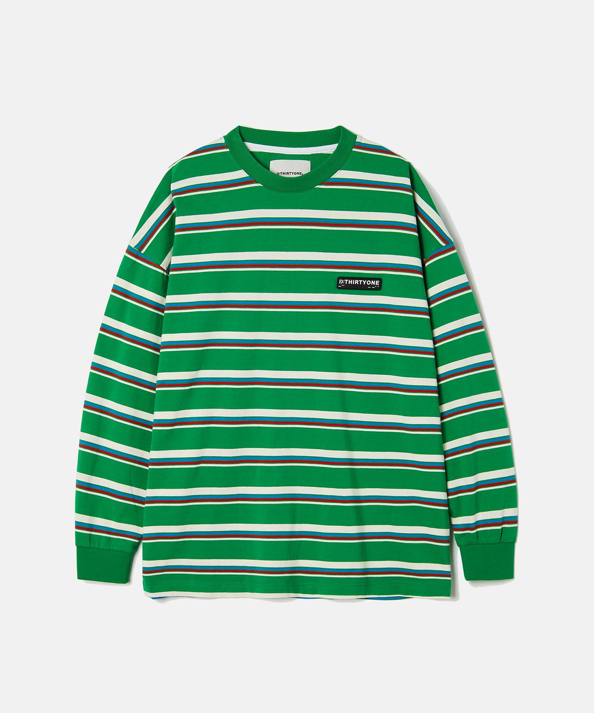 디써티원(DTHIRTYONE) Multi Stripe Long-Sleeved T-Shirt (Green)