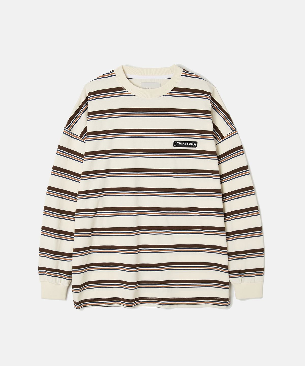 디써티원(DTHIRTYONE) Multi Stripe Long-Sleeved T-Shirt (Almond)
