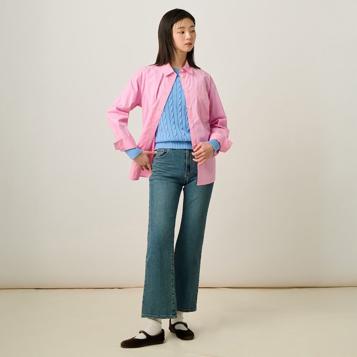 빈폴 레이디스(BEANPOLE LADIES) [Essential] 부츠컷 데님 팬츠  인디고 (BF5121E01R)