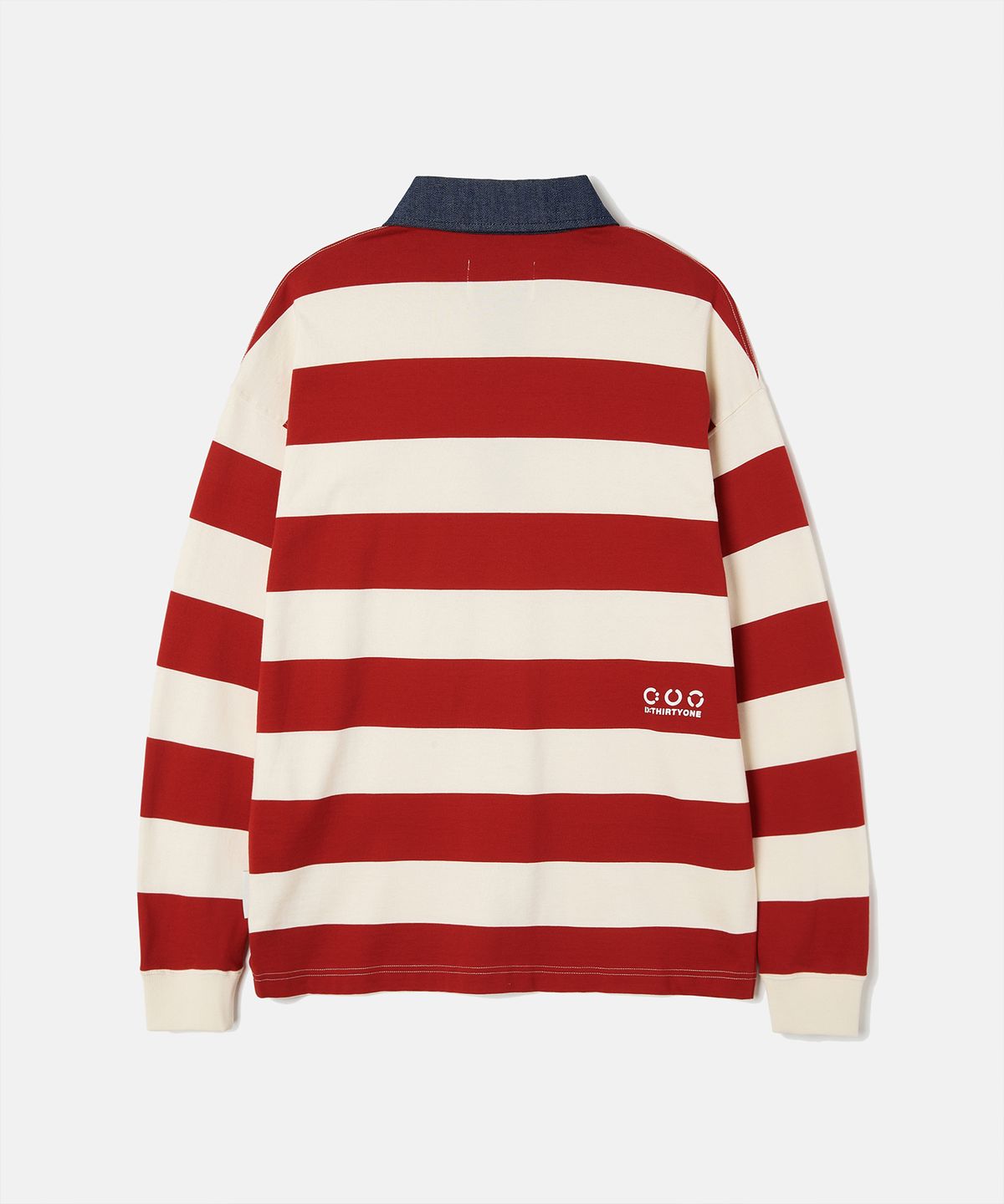 디써티원(DTHIRTYONE) Stripe Rugby Polo (Light Burgundy)