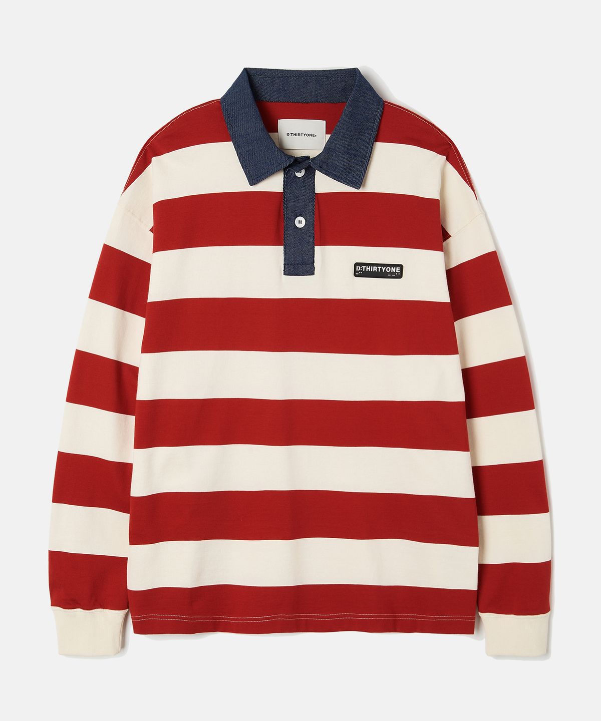 디써티원(DTHIRTYONE) Stripe Rugby Polo (Light Burgundy)