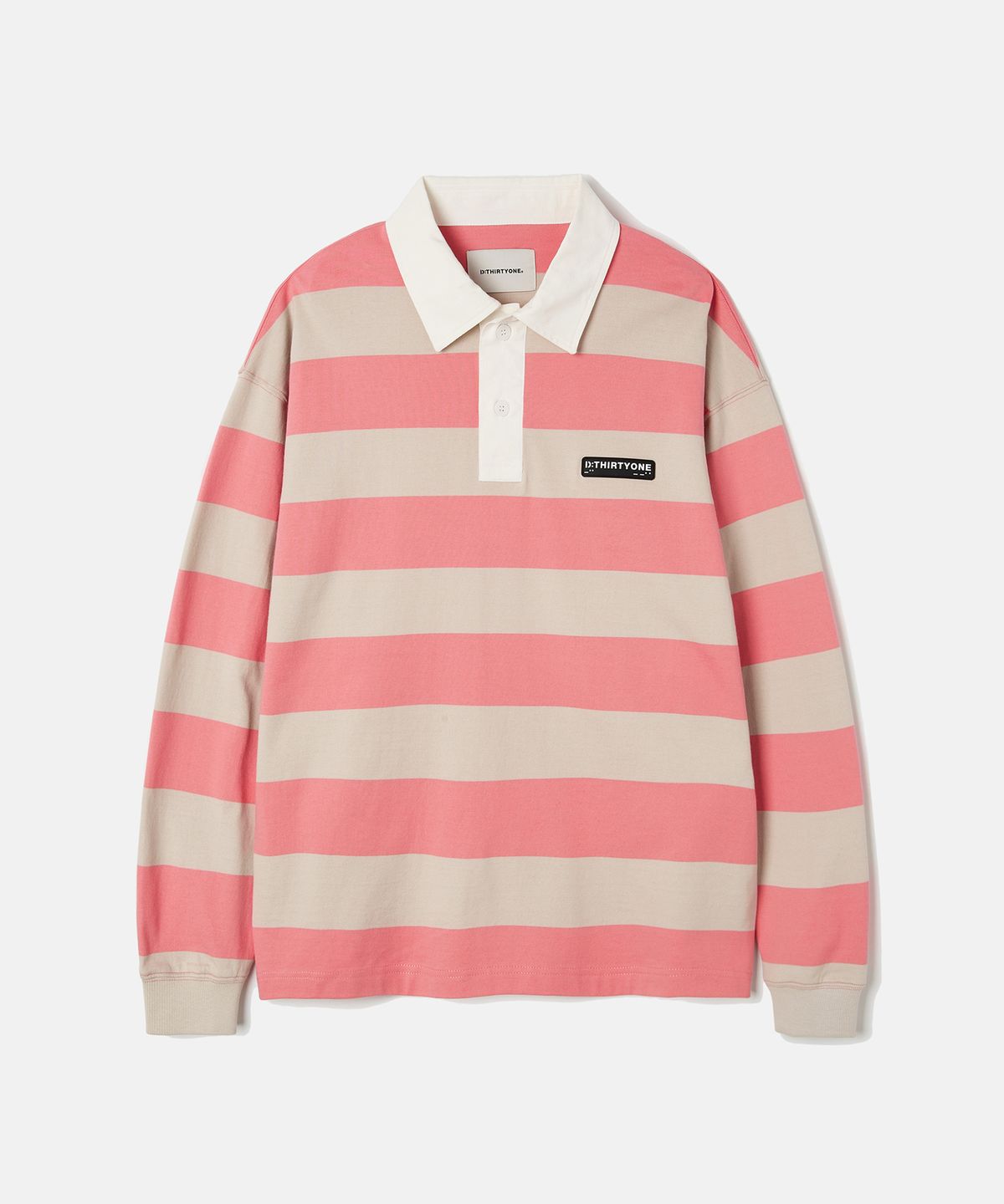 디써티원(DTHIRTYONE) Stripe Rugby Polo (Salmon Pink)