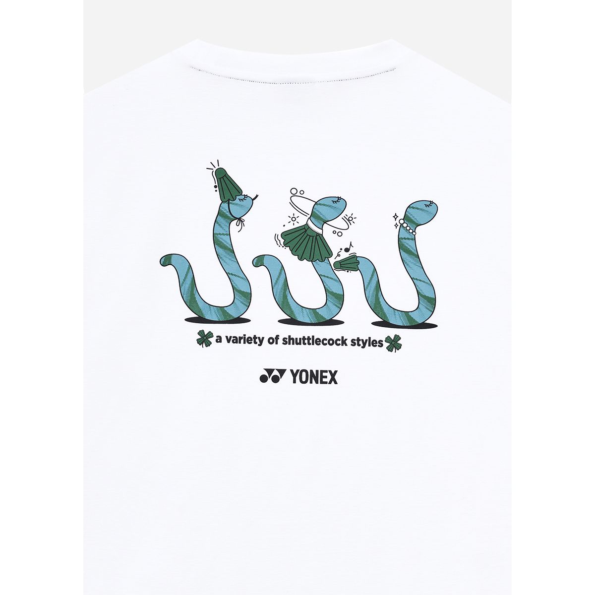 요넥스(YONEX) 251TS049U 화이트 남녀공용 뱀띠 그래픽 반팔 티셔츠