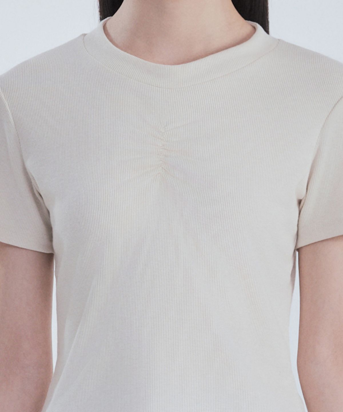 마우솔레움(MAU SOLEUM) Shell Arm Warmer Top Set - Cream