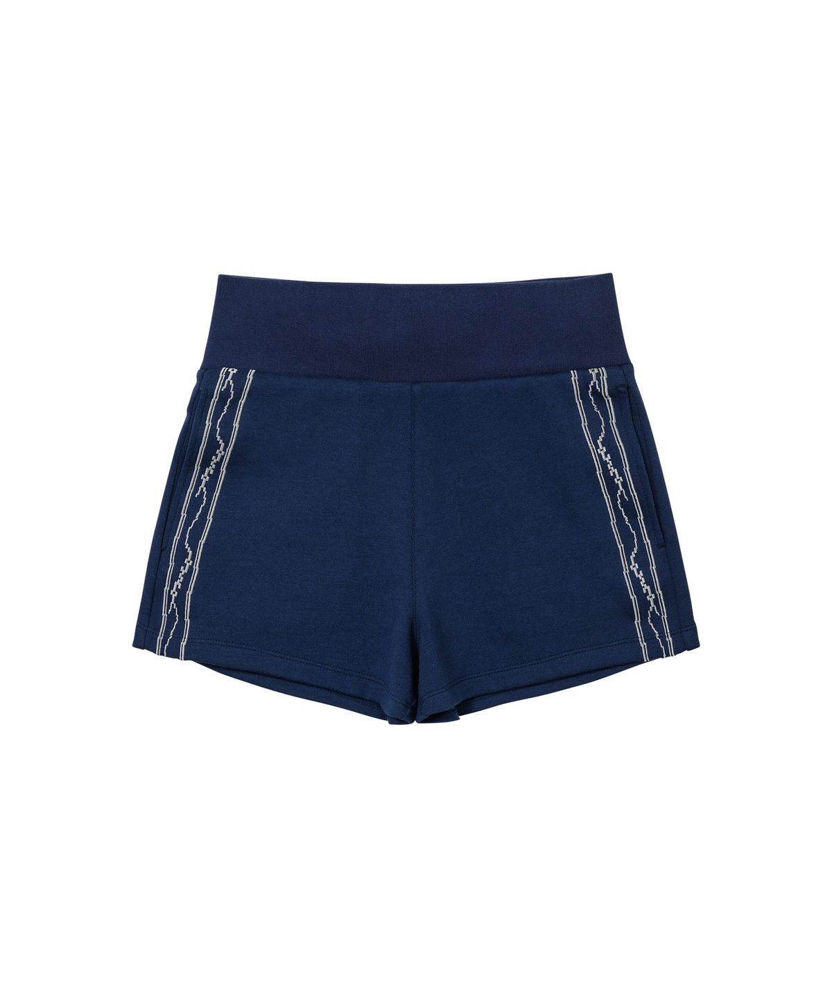 웰빙익스프레스(WELLBEING EXPRESS) Embroidered Track Shorts Navy