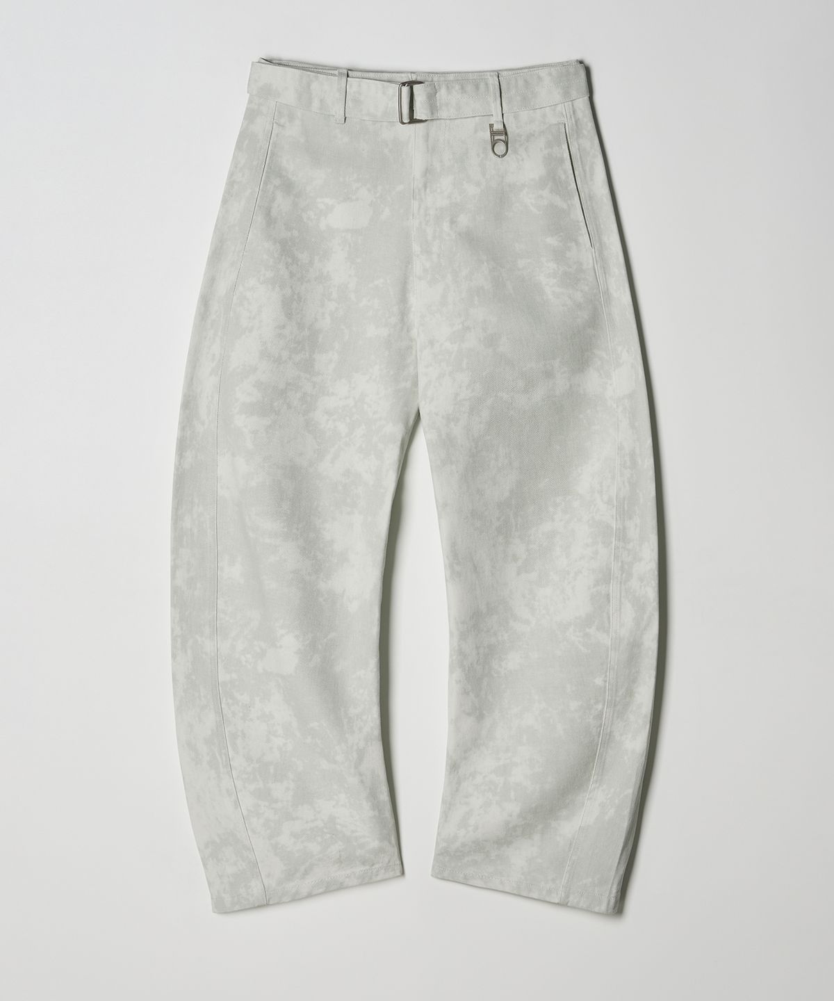 디써티원(DTHIRTYONE) Belted Wide-Curve Denim Pants (Marble Grey)