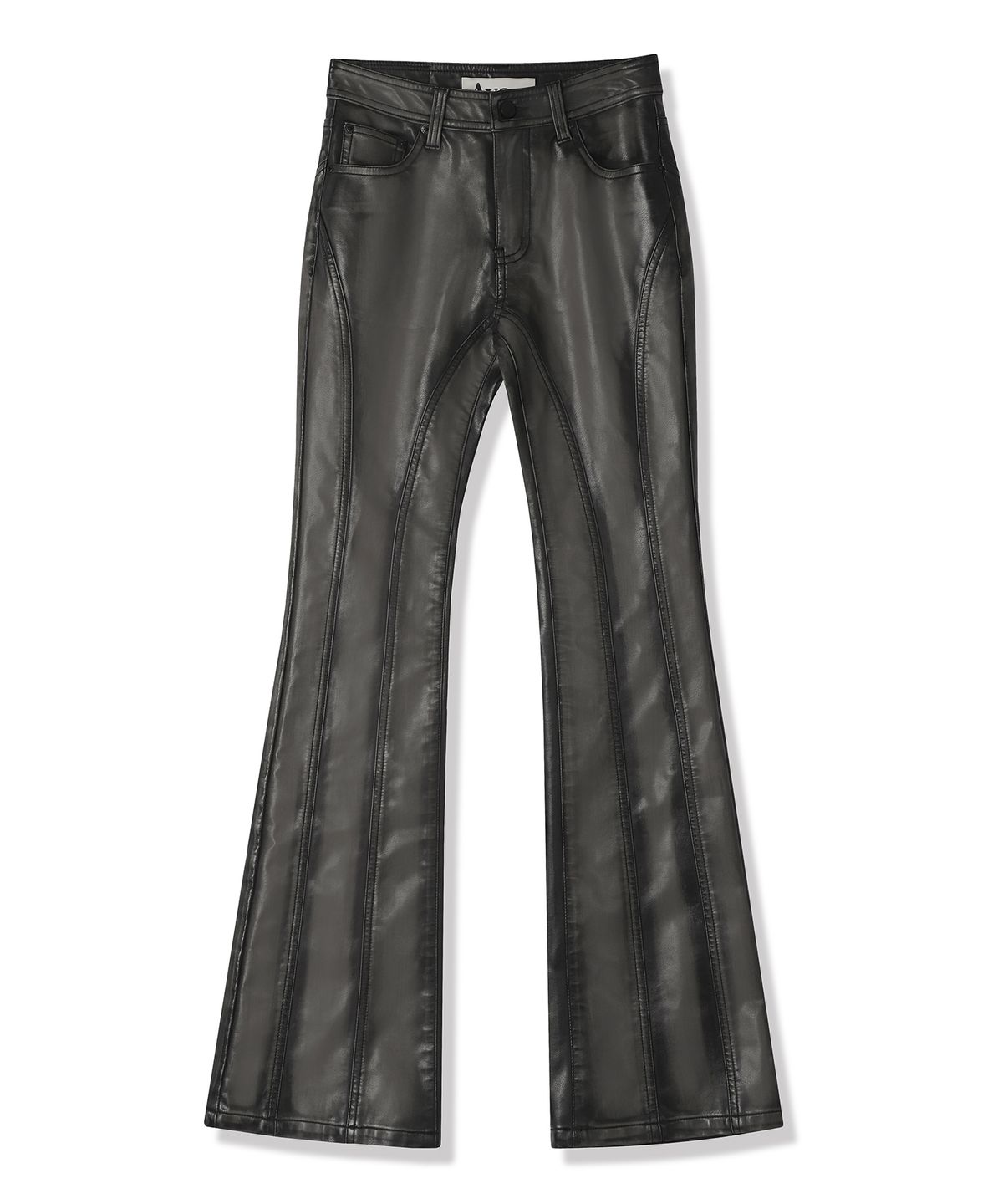 어반드레스(AVANDRESS) Art Leather Thin Bootscut Pants Damage BLACK