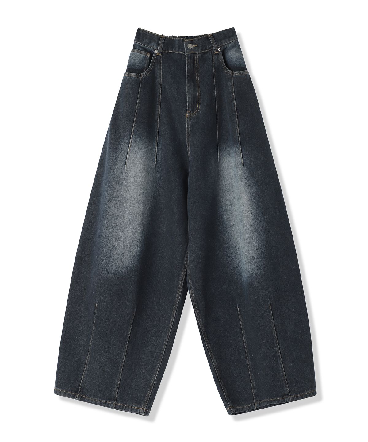 어반드레스(AVANDRESS) Super Wide Dart Denim Pants DEEP BLUE
