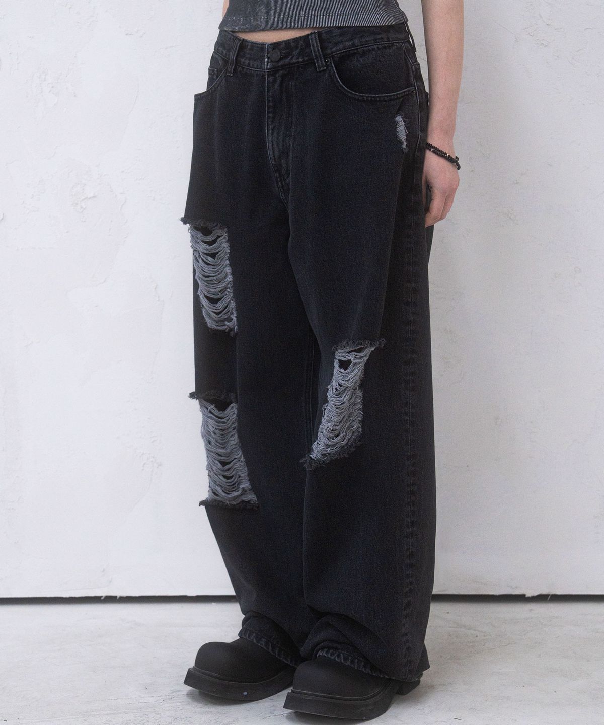 어반드레스(AVANDRESS) This is wide pants Damage - 2COL