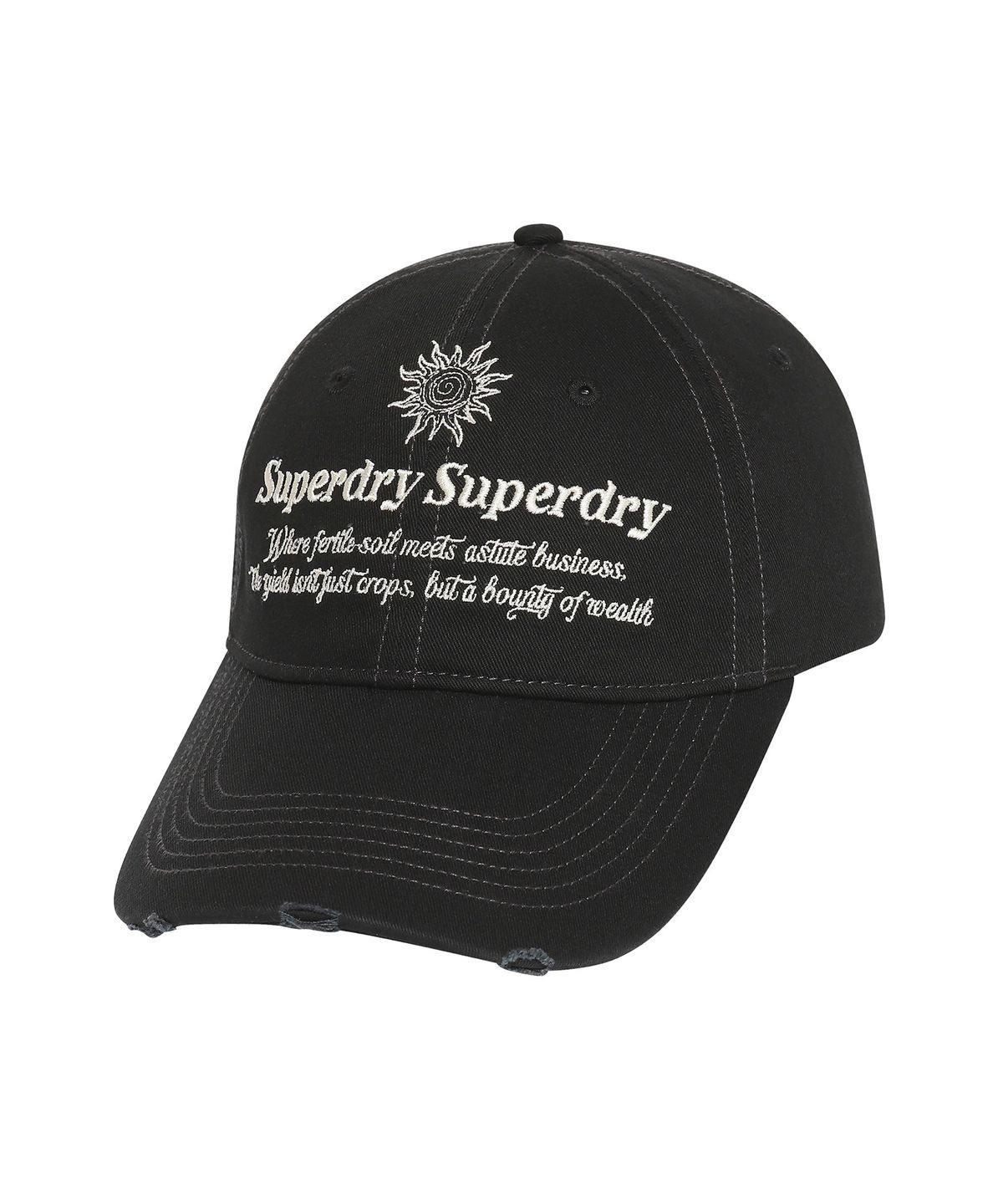 슈퍼드라이(SUPERDRY) 빈티지 자수 볼캡 블랙