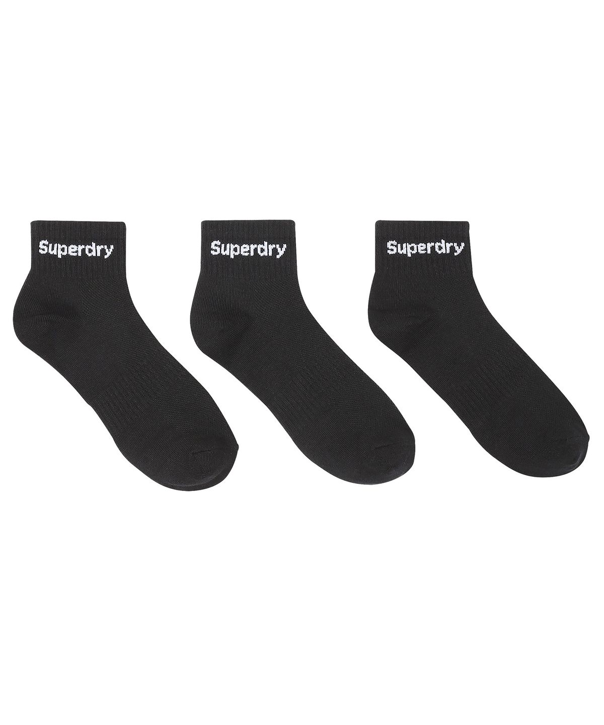 슈퍼드라이(SUPERDRY) 쿼터 3팩 삭스 블랙