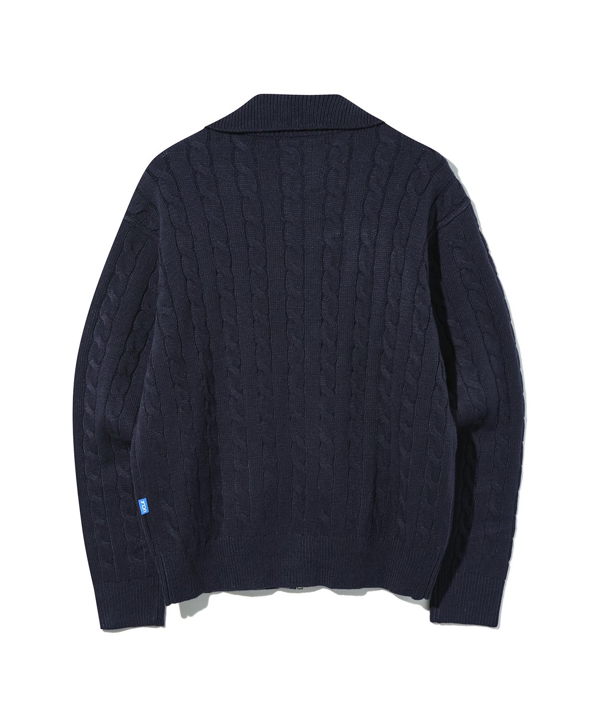 유씨엘에이(UCLA) 남녀공용 케이블 터틀넥 스웨터 집업[NAVY](UABGD84)