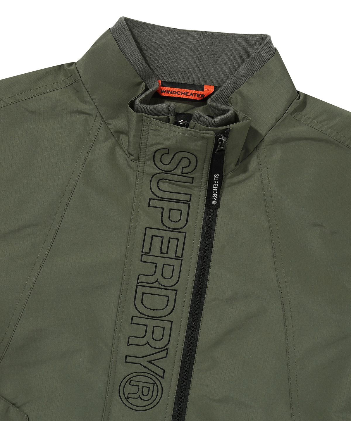슈퍼드라이(SUPERDRY) 하이넥 윈드브레이커 자켓 카키 그린