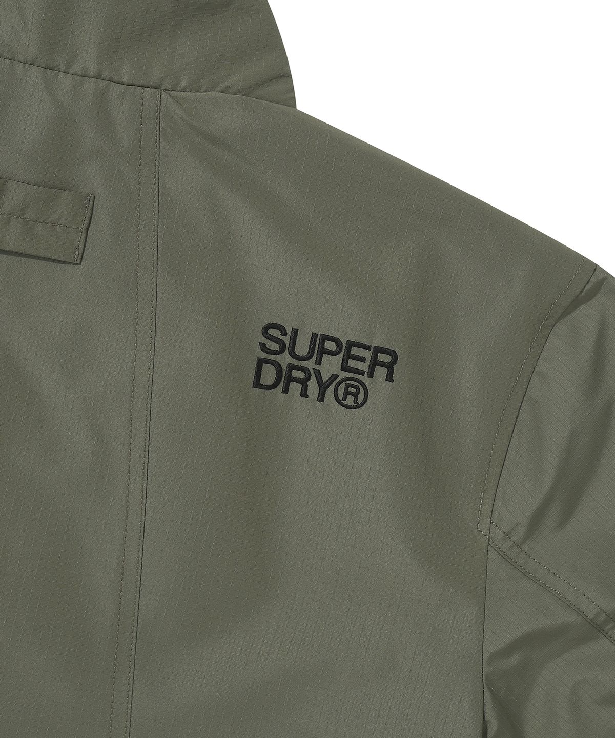 슈퍼드라이(SUPERDRY) 하이넥 윈드브레이커 자켓 카키 그린