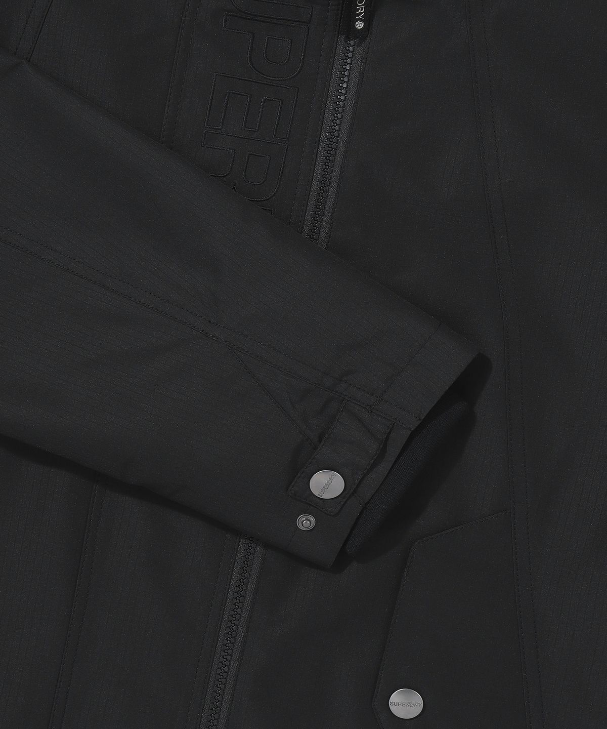 슈퍼드라이(SUPERDRY) 하이넥 윈드브레이커 자켓 블랙
