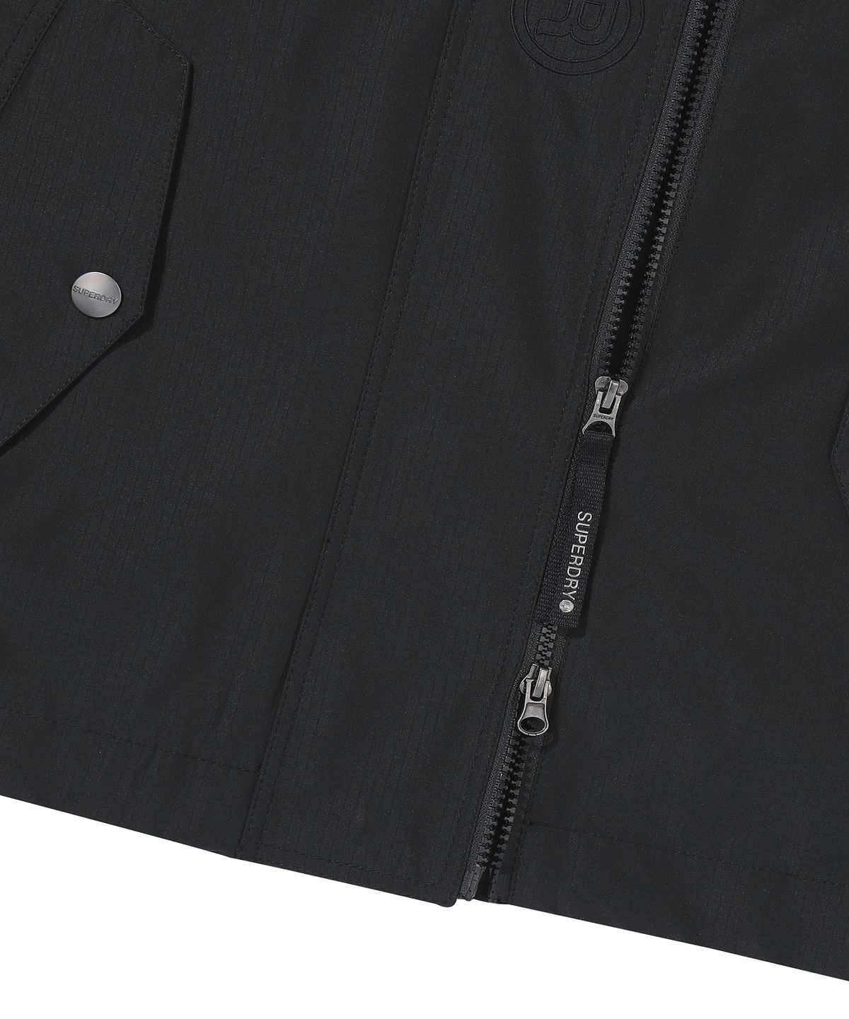 슈퍼드라이(SUPERDRY) 하이넥 윈드브레이커 자켓 블랙