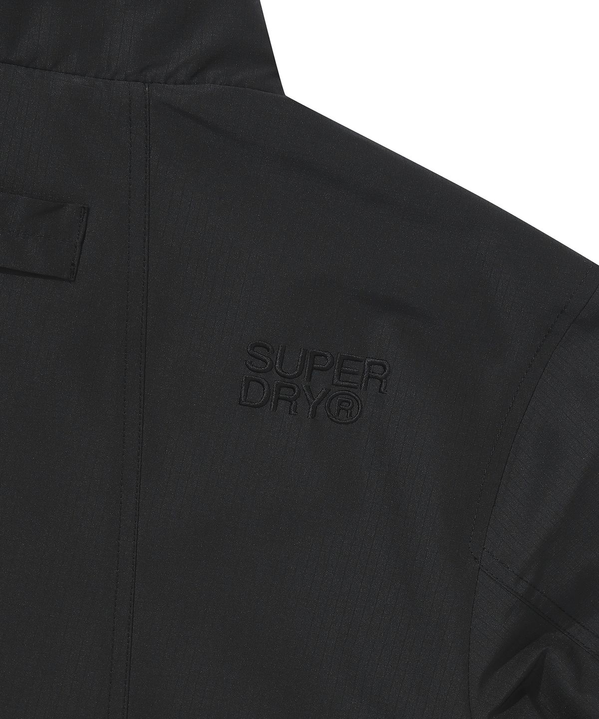 슈퍼드라이(SUPERDRY) 하이넥 윈드브레이커 자켓 블랙