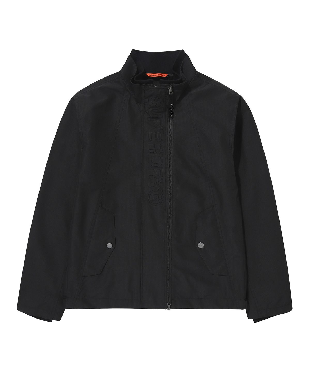슈퍼드라이(SUPERDRY) 하이넥 윈드브레이커 자켓 블랙