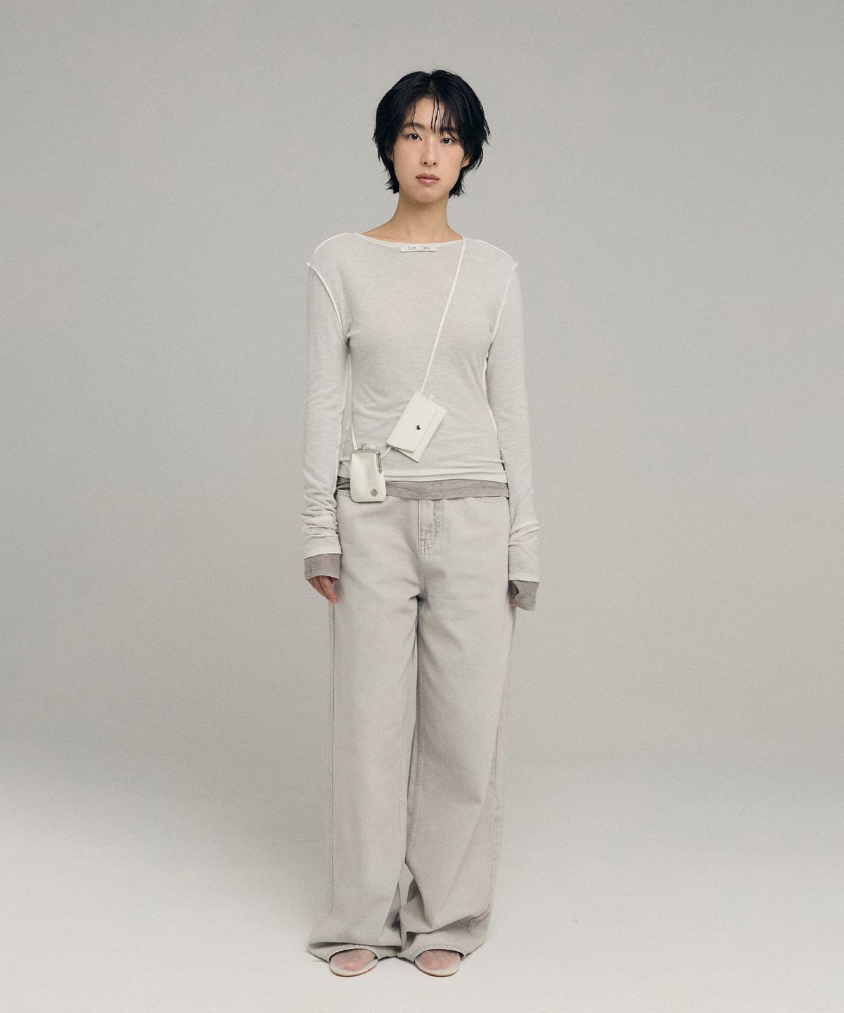 로우타이드(LOW TIDE) CLASSIC MID-RISE DENIM PANTS [GREY]
